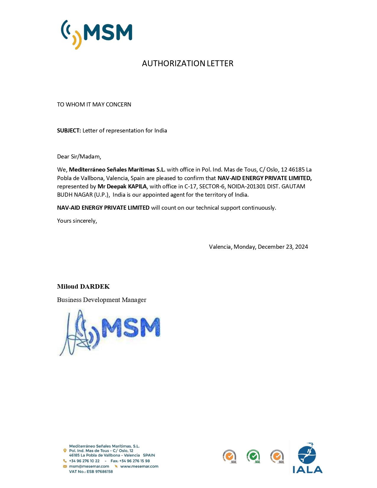 Authorization Letter